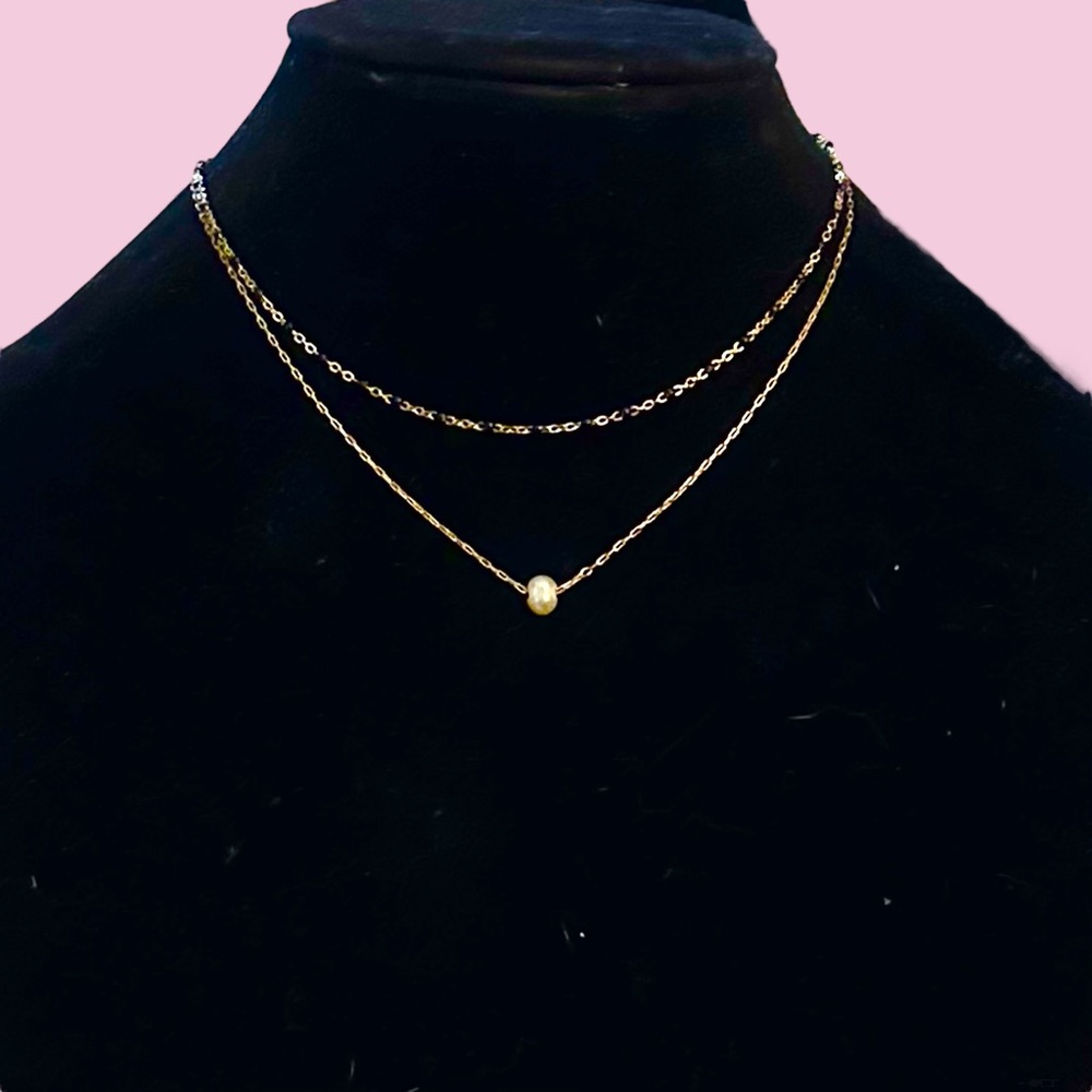 Frenzy delicate layered double chain necklace